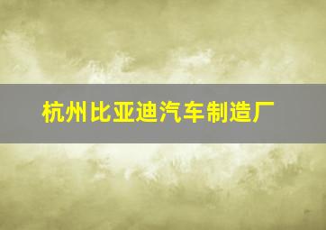 杭州比亚迪汽车制造厂