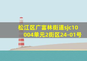 松江区广富林街道sjc10004单元2街区24-01号