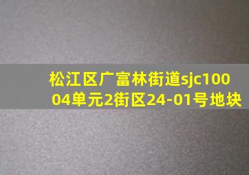 松江区广富林街道sjc10004单元2街区24-01号地块