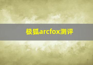 极狐arcfox测评