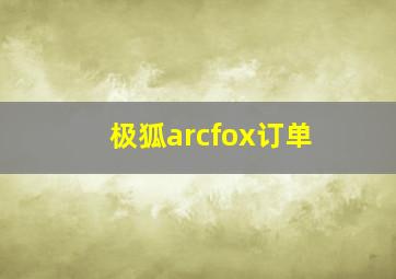 极狐arcfox订单