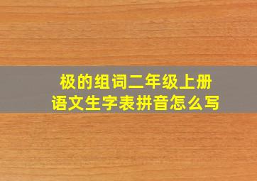 极的组词二年级上册语文生字表拼音怎么写