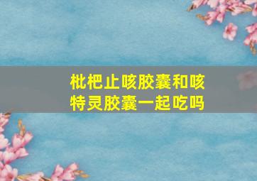 枇杷止咳胶囊和咳特灵胶囊一起吃吗