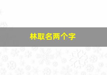 林取名两个字