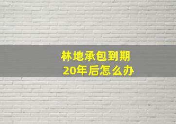 林地承包到期20年后怎么办