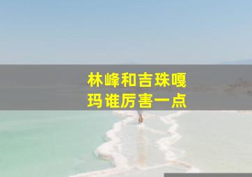 林峰和吉珠嘎玛谁厉害一点