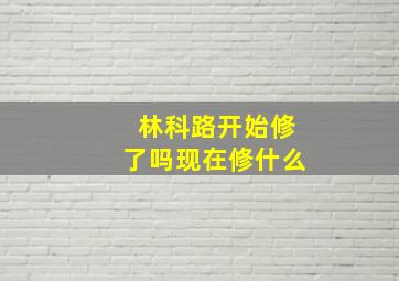 林科路开始修了吗现在修什么