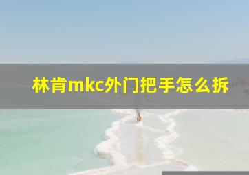 林肯mkc外门把手怎么拆