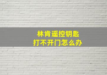 林肯遥控钥匙打不开门怎么办