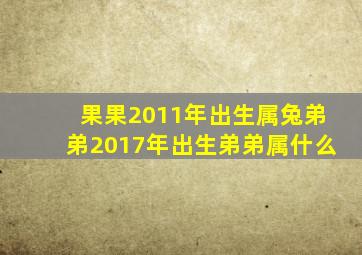 果果2011年出生属兔弟弟2017年出生弟弟属什么