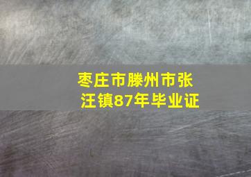 枣庄市滕州市张汪镇87年毕业证