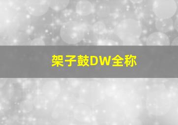 架子鼓DW全称