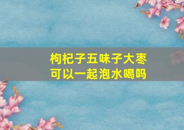 枸杞子五味子大枣可以一起泡水喝吗