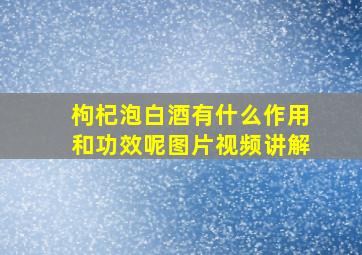 枸杞泡白酒有什么作用和功效呢图片视频讲解