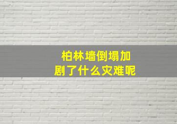 柏林墙倒塌加剧了什么灾难呢