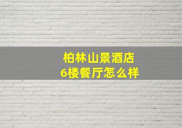 柏林山景酒店6楼餐厅怎么样