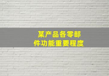 某产品各零部件功能重要程度