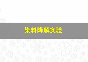 染料降解实验