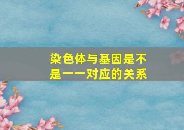 染色体与基因是不是一一对应的关系