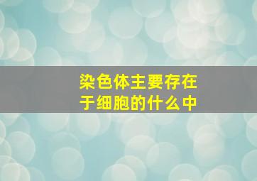 染色体主要存在于细胞的什么中