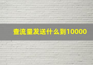 查流量发送什么到10000