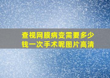 查视网膜病变需要多少钱一次手术呢图片高清