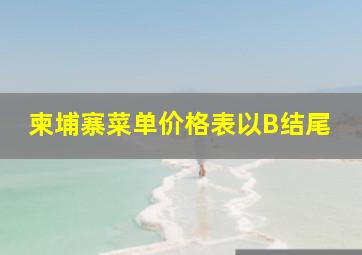 柬埔寨菜单价格表以B结尾