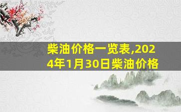 柴油价格一览表,2024年1月30日柴油价格