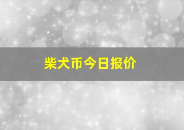 柴犬币今日报价