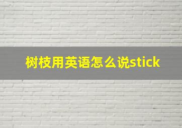 树枝用英语怎么说stick