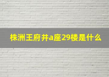 株洲王府井a座29楼是什么