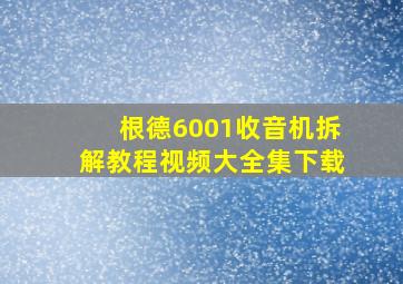 根德6001收音机拆解教程视频大全集下载