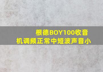 根德BOY100收音机调频正常中短波声音小