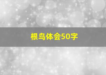 根鸟体会50字