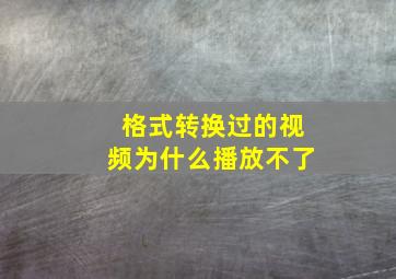 格式转换过的视频为什么播放不了