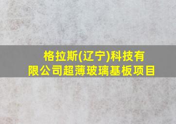 格拉斯(辽宁)科技有限公司超薄玻璃基板项目