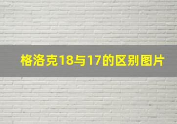 格洛克18与17的区别图片