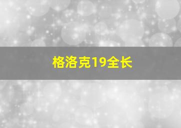 格洛克19全长