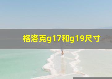 格洛克g17和g19尺寸