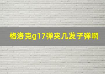 格洛克g17弹夹几发子弹啊