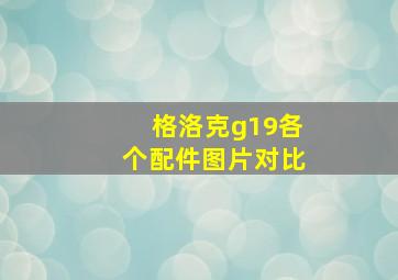 格洛克g19各个配件图片对比