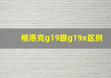 格洛克g19跟g19x区别