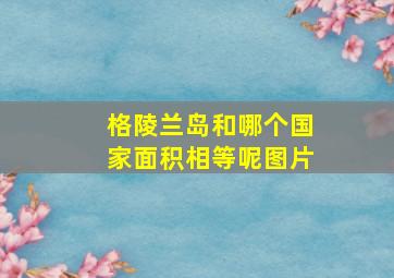 格陵兰岛和哪个国家面积相等呢图片