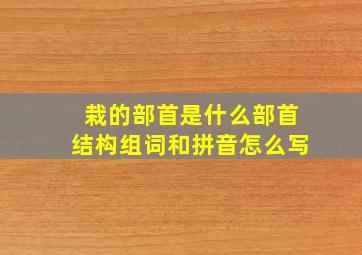 栽的部首是什么部首结构组词和拼音怎么写