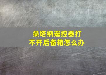 桑塔纳遥控器打不开后备箱怎么办