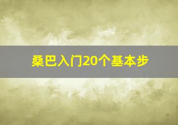 桑巴入门20个基本步