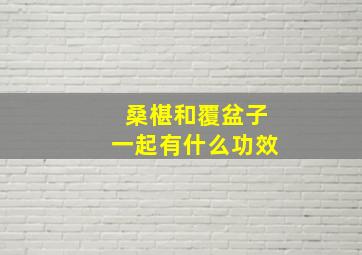 桑椹和覆盆子一起有什么功效