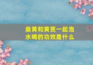 桑黄和黄芪一起泡水喝的功效是什么