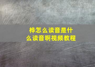 桦怎么读音是什么读音啊视频教程