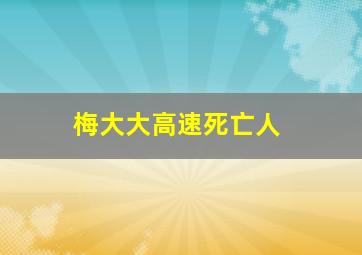 梅大大高速死亡人